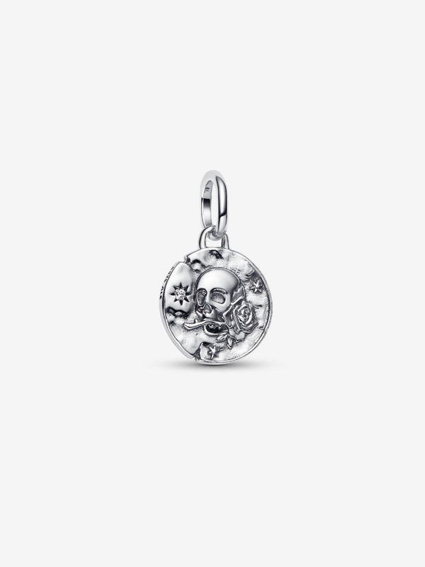 Totenkopf Medaillon-Charm Sterling-Silber