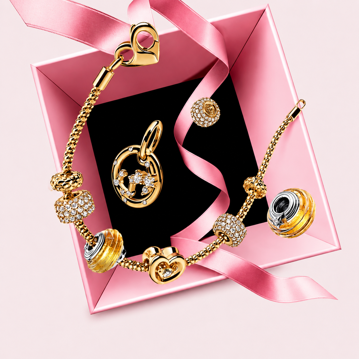 363014C01 Collier-Halskette Drei Sterne Herz Zirkonia Vergoldet