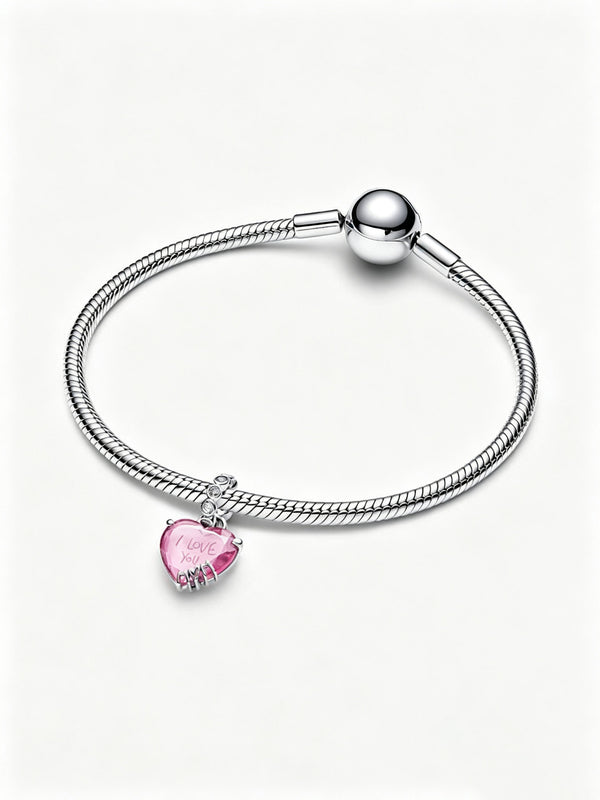 I Love You Mom Charm-Anhänger Sterling-Silber