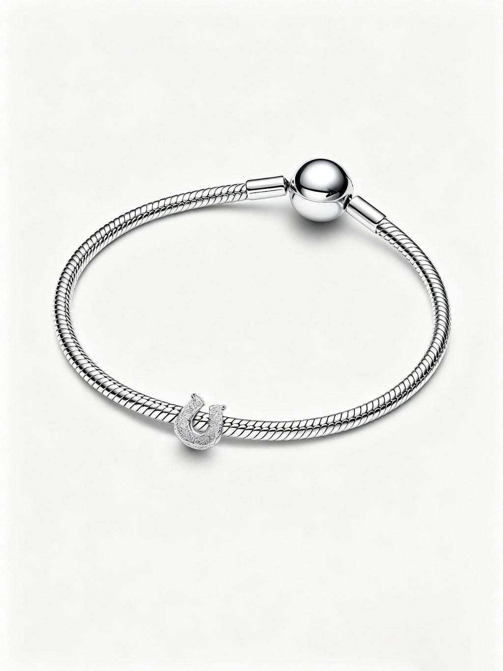 Strukturiertes Hufeisen Mini-Charm Sterling-Silber