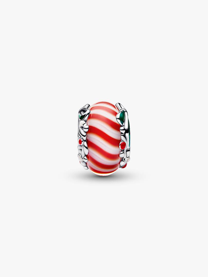 Zuckerstange Murano-Glas Charm Sterling-Silber