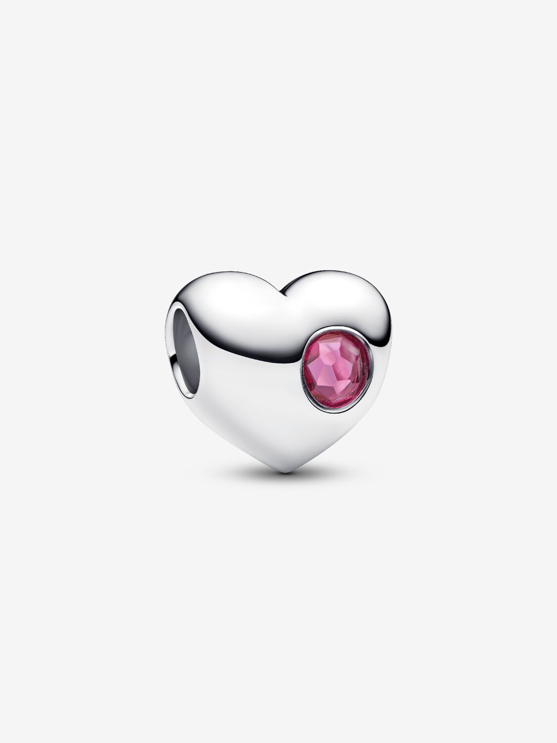 Gravierbares rosafarbenes Stein-Herz Charm Sterling-Silber