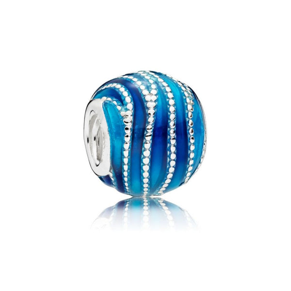 Charm Blue Wellen Sterling Silber
