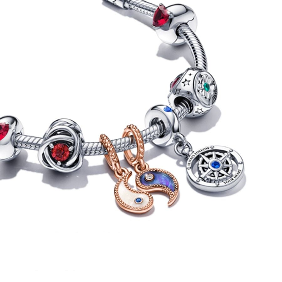 Charm-Anhänger Asymmetrische Kirsche Sterling-Silber