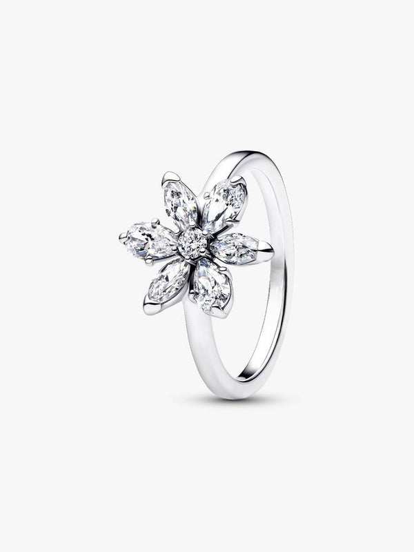 Herbarium Funkelnde Blume Cocktail-Ring Sterling-Silber
