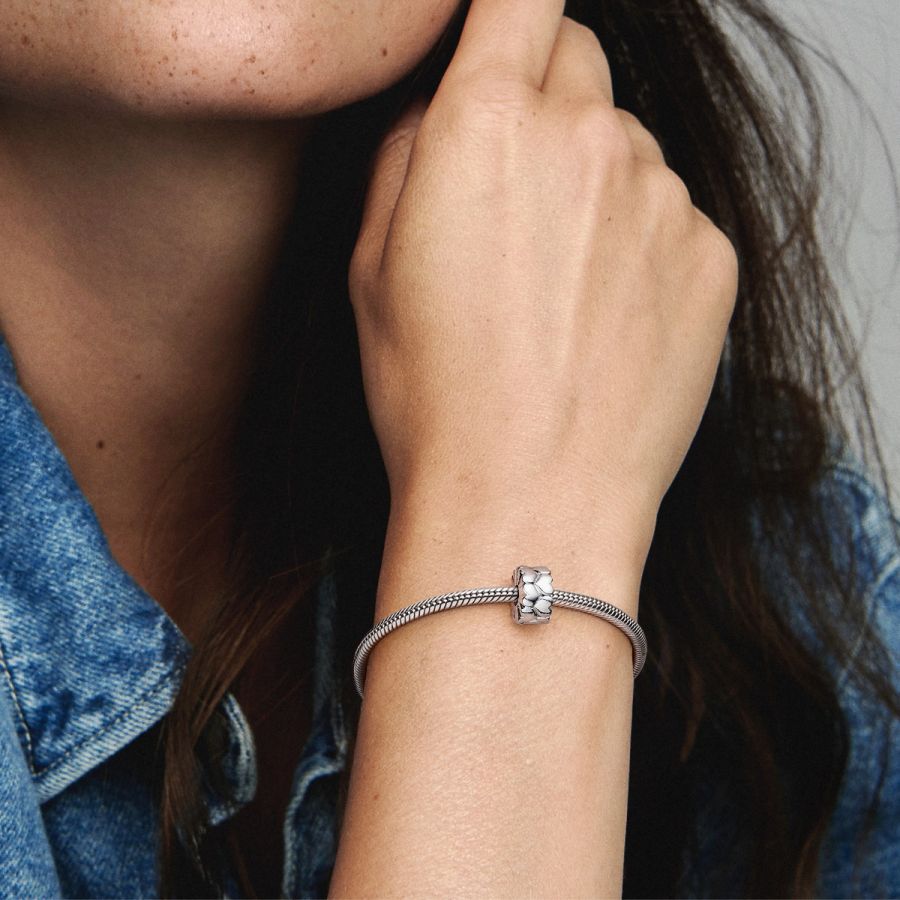 Clip Charm Herzmuster Sterling-Silber