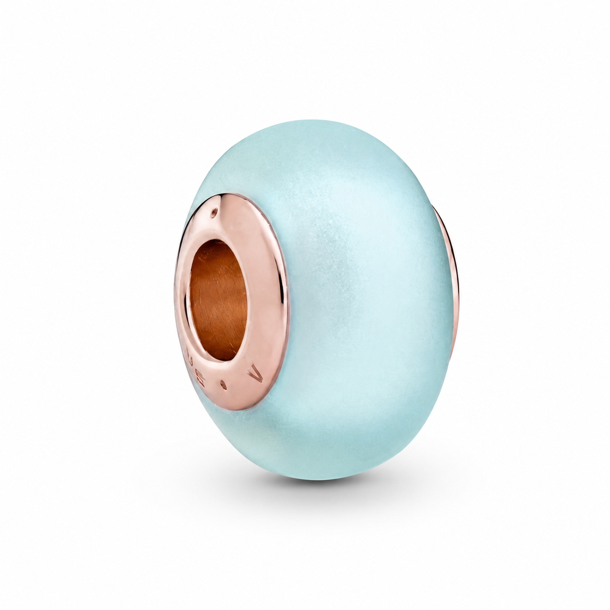 Rose  Charm Murano-Glas Mattblau Hauptbild