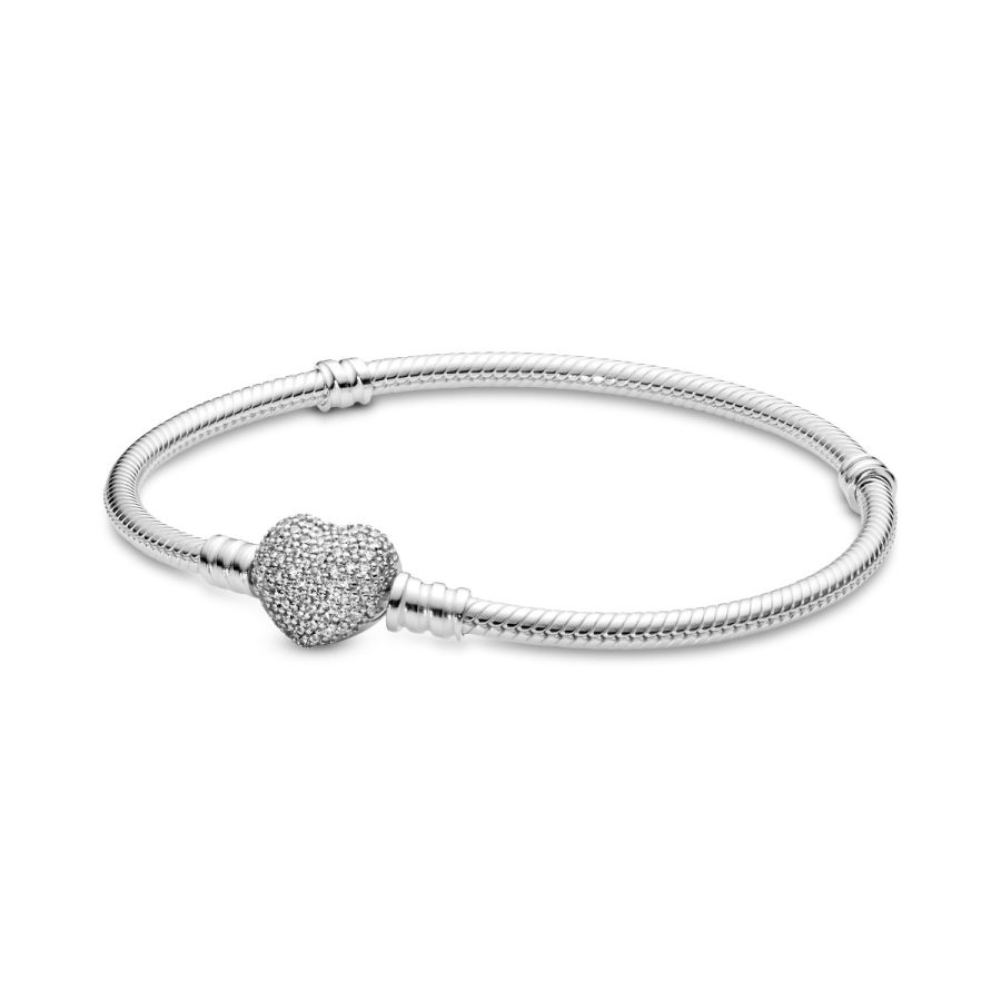 Schlangen-Gliederarmband mit Herz-Verschluss