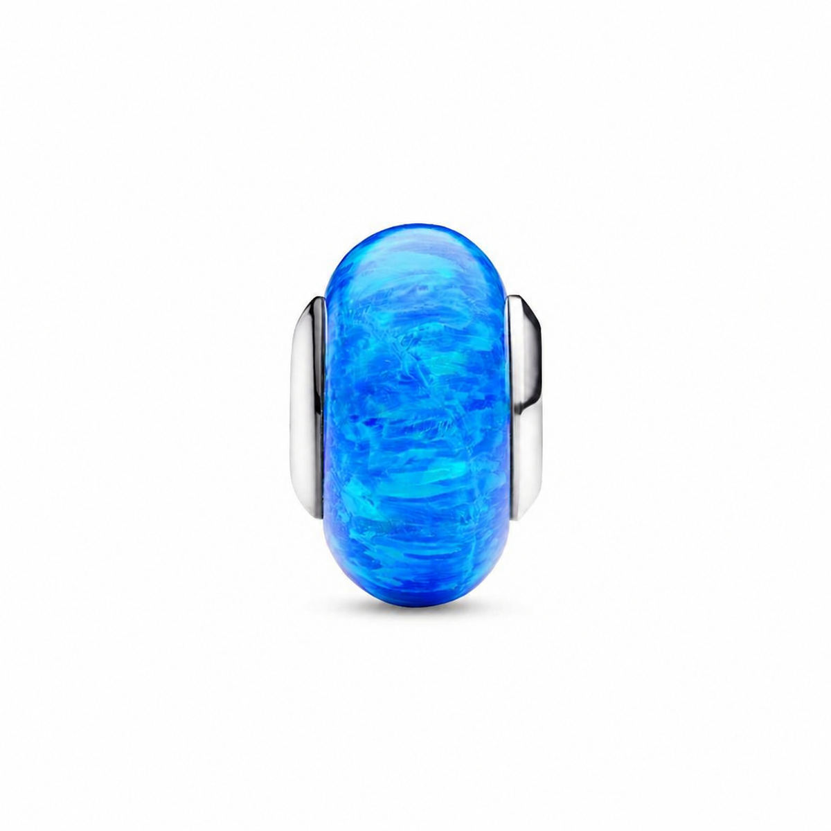 Charm Schillerndes Tiefblaues Ozean Opal Sterling-Silber