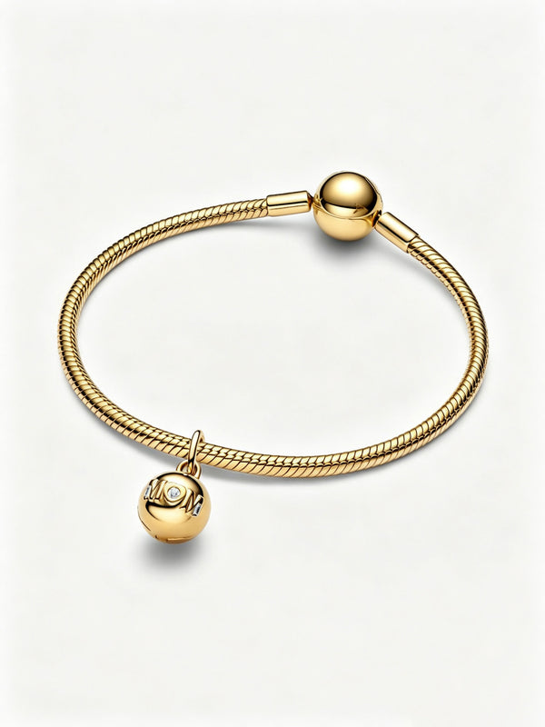 Mum Kugel-Charm 14 Karat Vergoldung