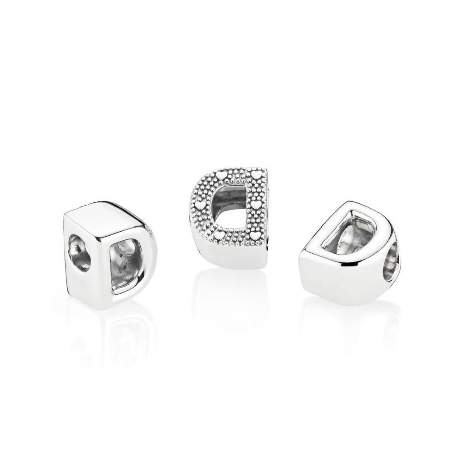 Charm Buchstabe Letter D Silber Zweitbild