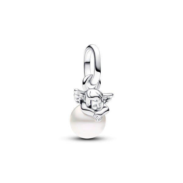 Mini-Charm-Anhänger Amor Süßwasserzuchtperle Silber