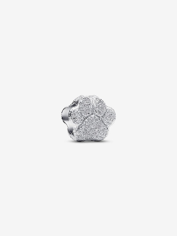 Strukturierte Pfote Mini-Charm Sterling-Silber