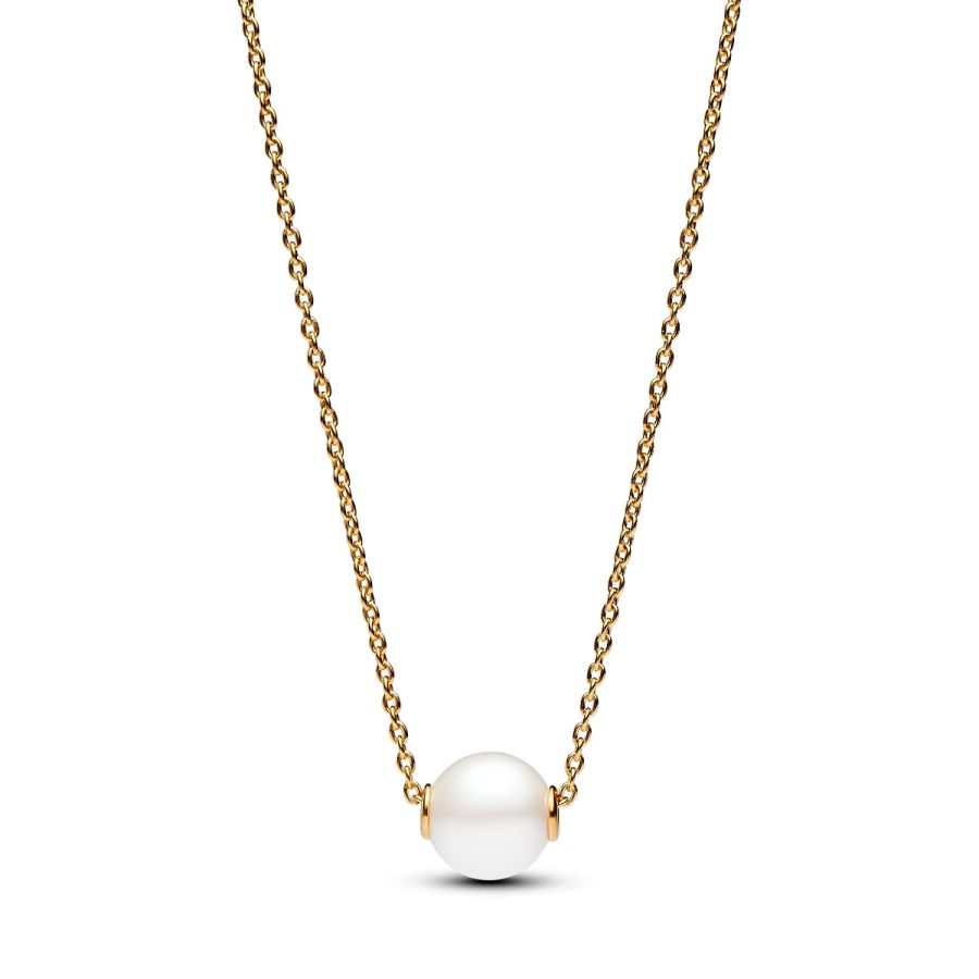 363167C01 Kette Collier Süßwasserzuchtperle Vergoldet