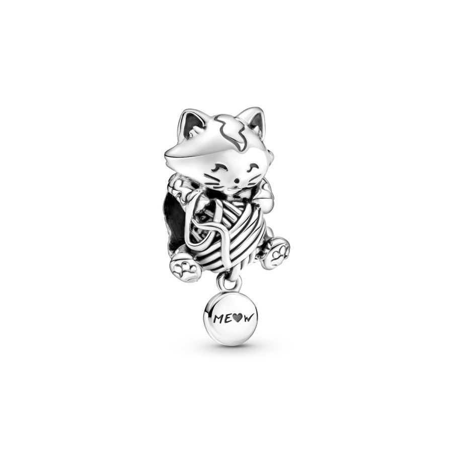 Charm Kätzchen und Garnknäuel  Sterling-Silber Hauptbild