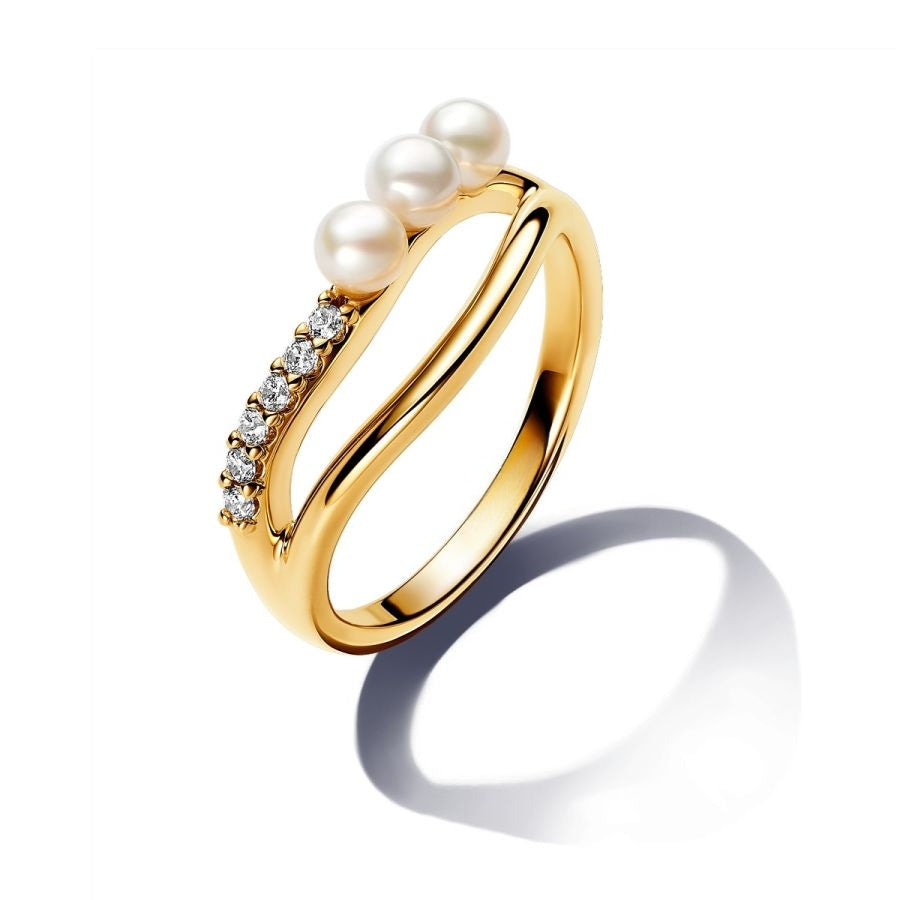Essence Ring Perlen und Pavé Vergoldet