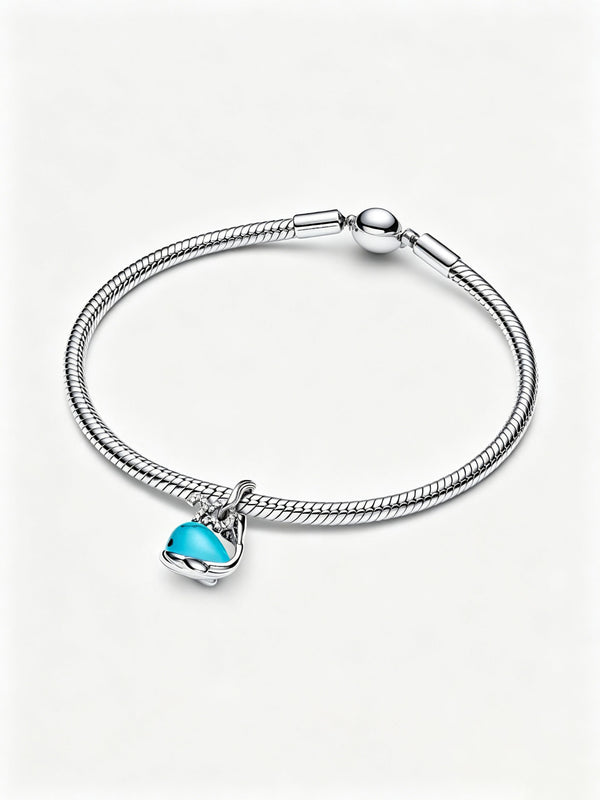 Türkisfarbener Wal Charm-Anhänger Sterling-Silber