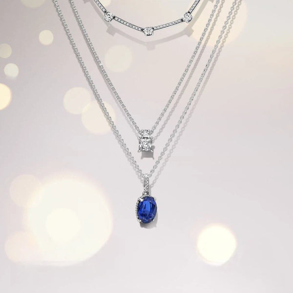 Ohrringe Funkelnd Statement Strahlenkranz Blau Sterling-Silber