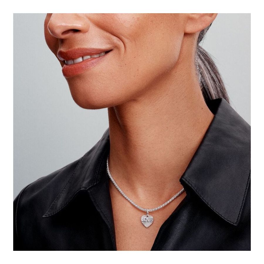 Charm-Anhänger Gravierbarer Love-Herz Zirkonia Silber