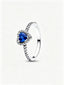 Erhabenes Prinzessinnenblaues Herz Ring Sterling-Silber