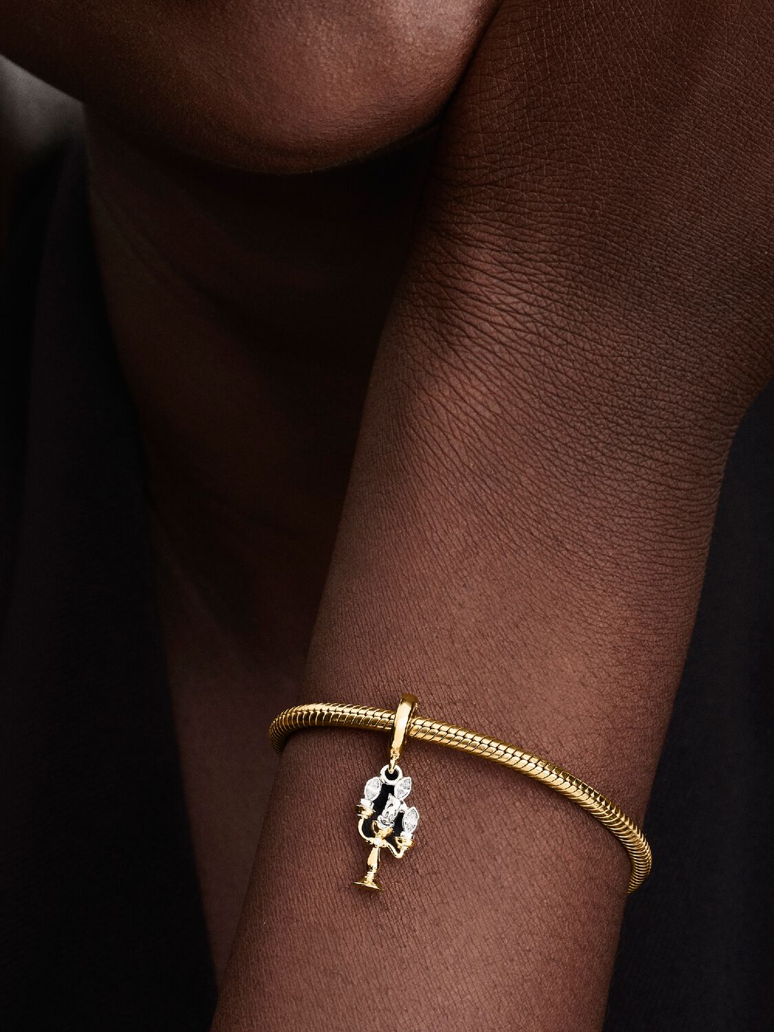 Die Schöne und das Biest Lumiere Charm-Anhänger Sterling-Silber, 14 Karat Vergoldung