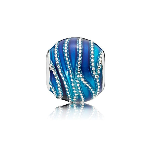 Charm Blue Wellen Sterling Silber