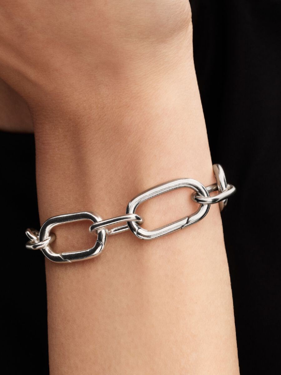 Auffälliges Gliederketten-Armband Sterling-Silber