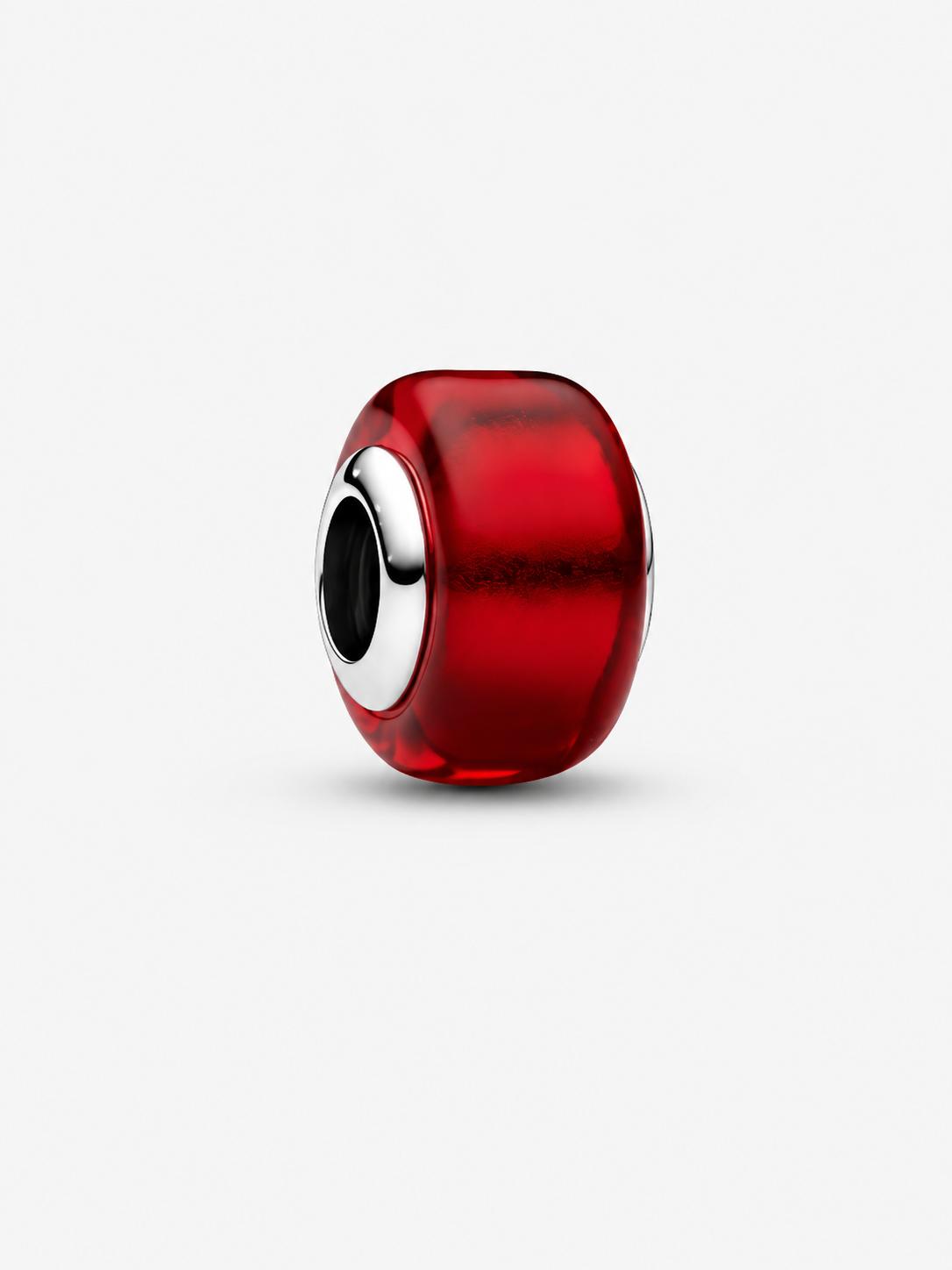 Rotes Murano-Glas-Charm Sterling-Silber Hauptbild