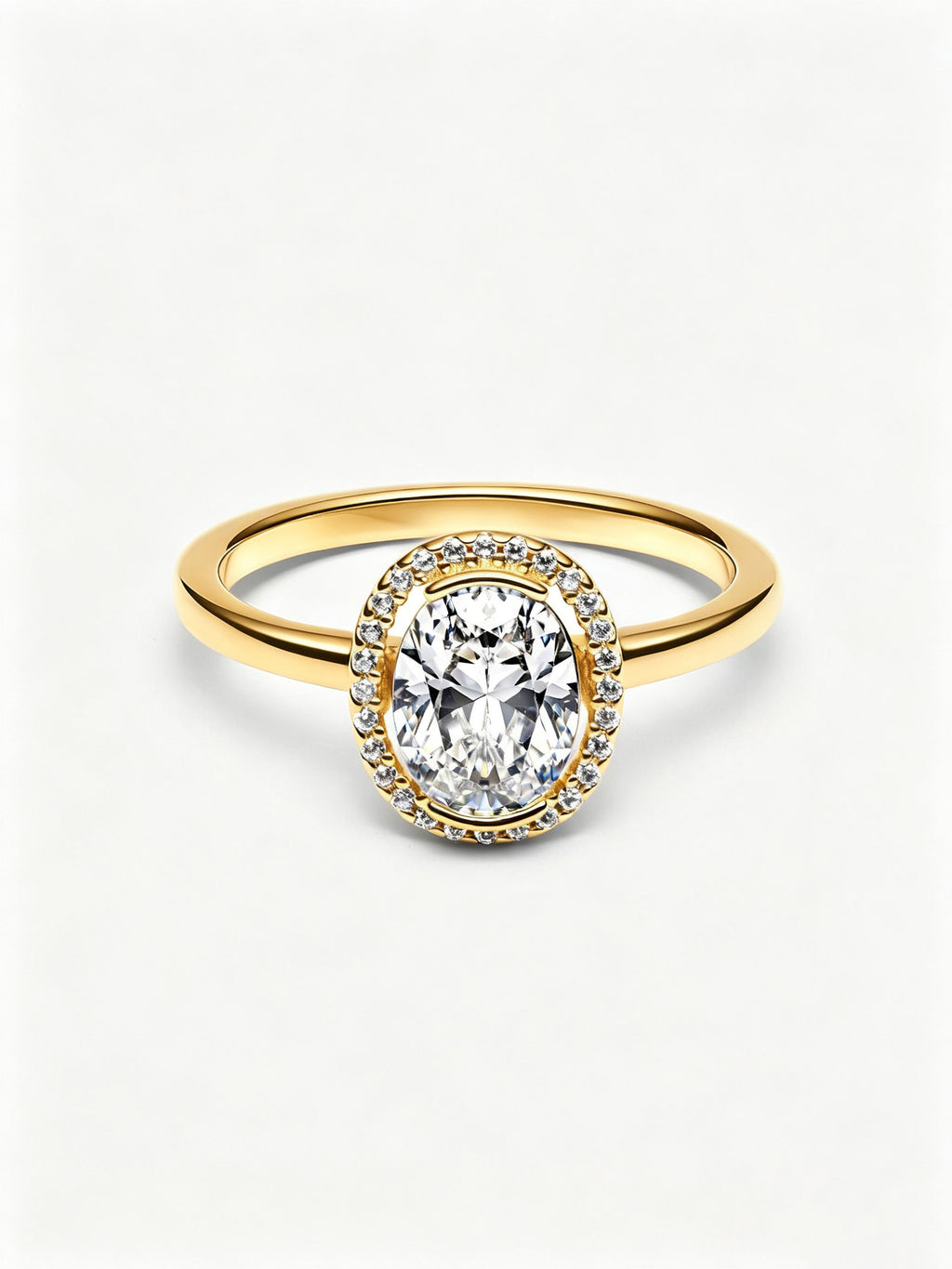 Ovaler Funkelnder Strahlenkranz Ring
