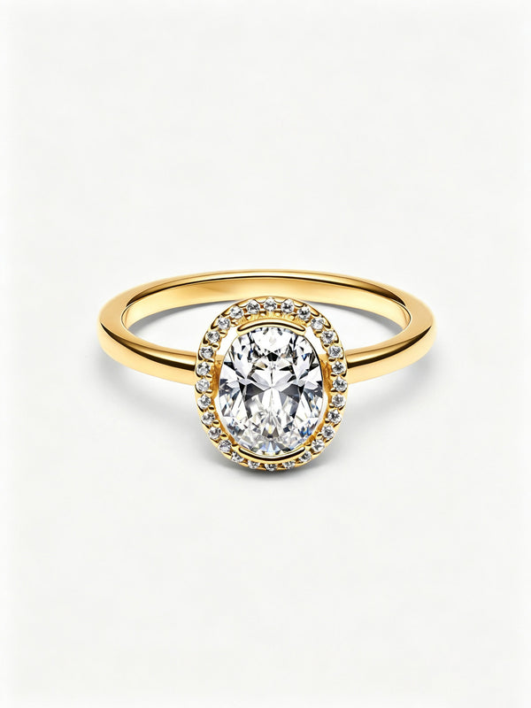 Ovaler Funkelnder Strahlenkranz Ring