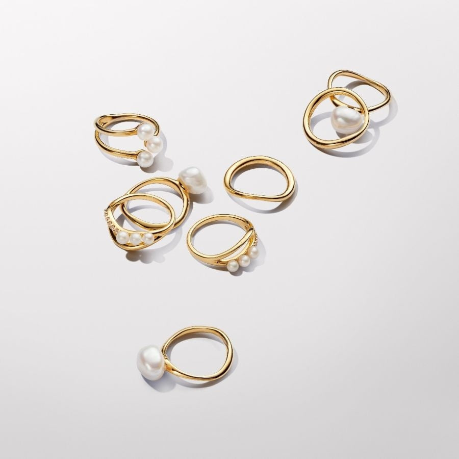 Essence Ring Süßwasserperlen Vergoldet