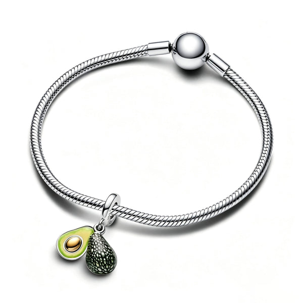 Charm-Anhänger Avocado Grün Sterling-Silber Vergoldet