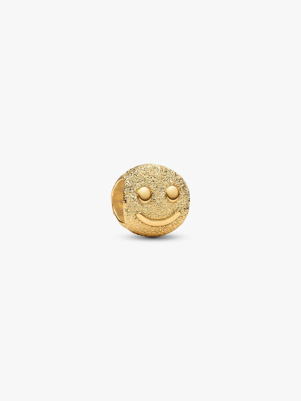 Strukturiertes Glückliches Gesicht Mini-Charm 14 Karat Vergoldung