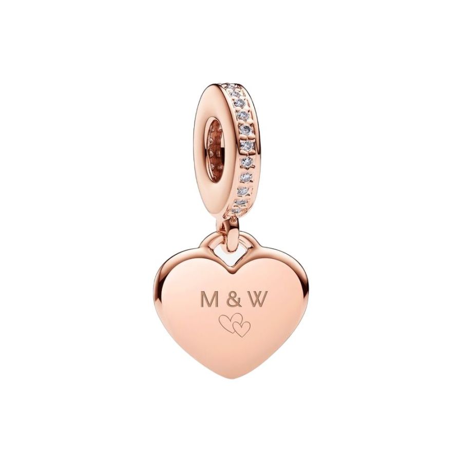 Charm-Anhänger Gravierbar Herz Sterling-Silber Hauptbild