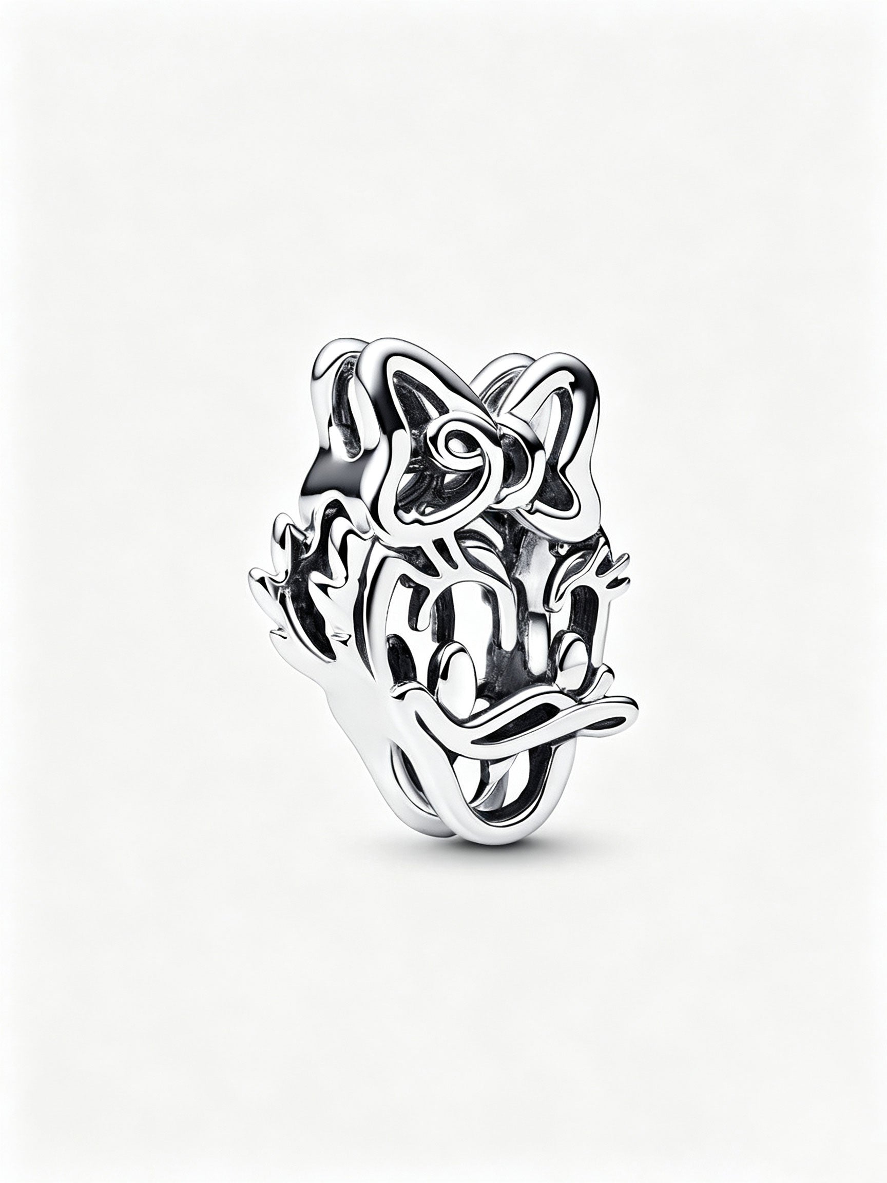 Daisy Duck Offen gearbeiteter Charm Sterling-Silber Hauptbild