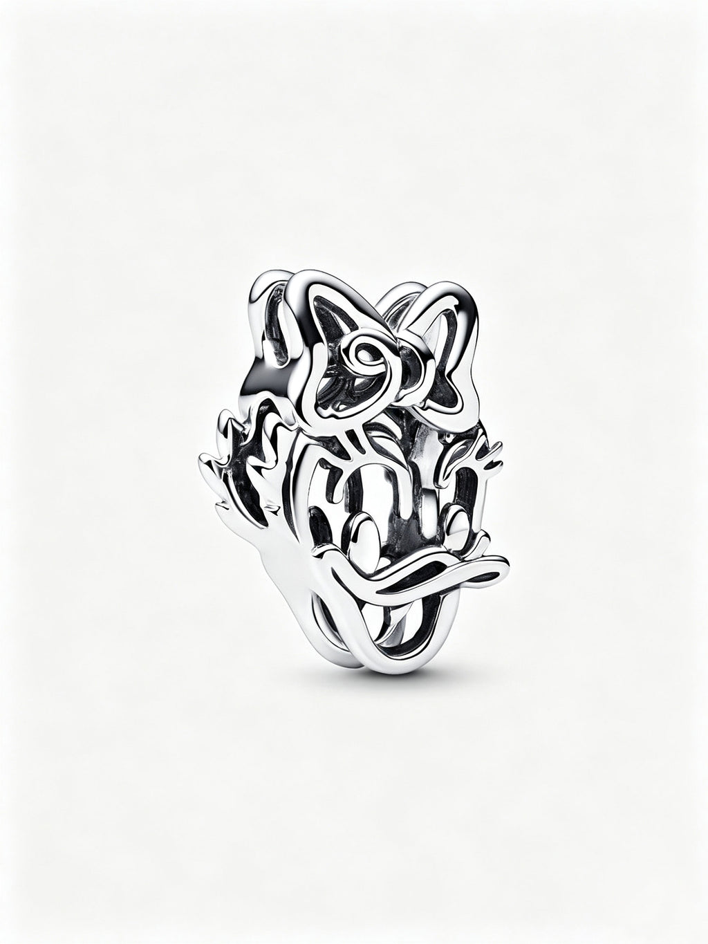 Daisy Duck Offen gearbeiteter Charm Sterling-Silber