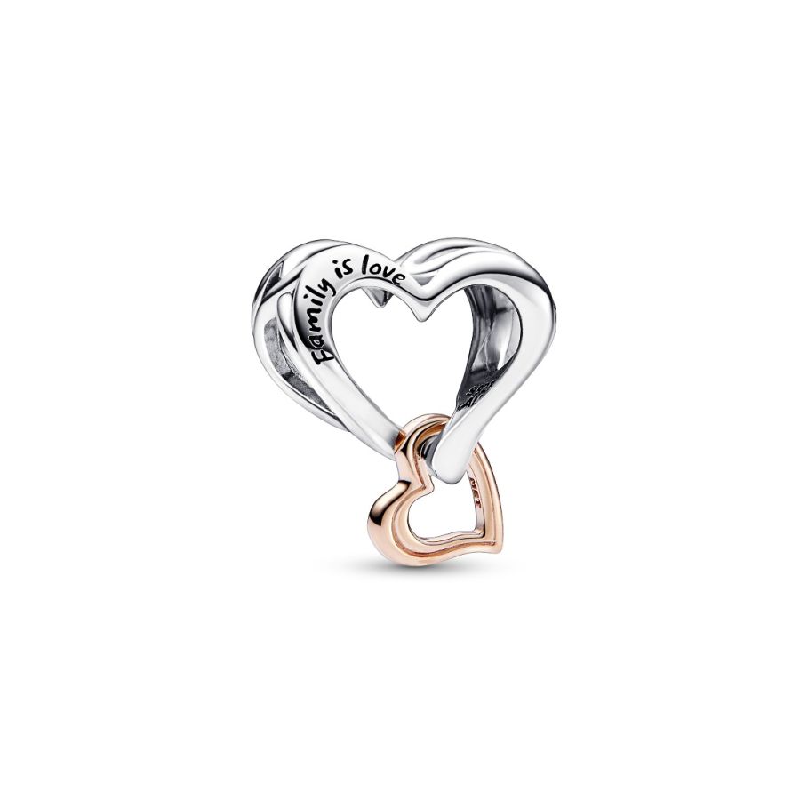 Charm Unendlichkeits-Herz Offen Silber 14k Rosévergoldet