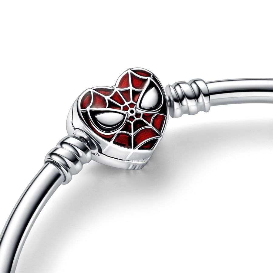 Armreif Spider-Man Maske Kugelverschluss Silber