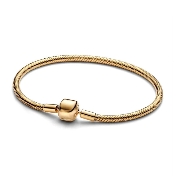 Schlangen-Gliederarmband Kugelverschluss Vergoldet