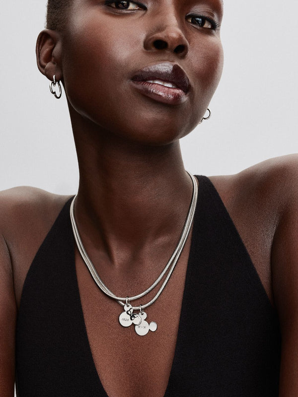 Minnie Maus Gravierbarer Charm-Anhänger Sterling-Silber