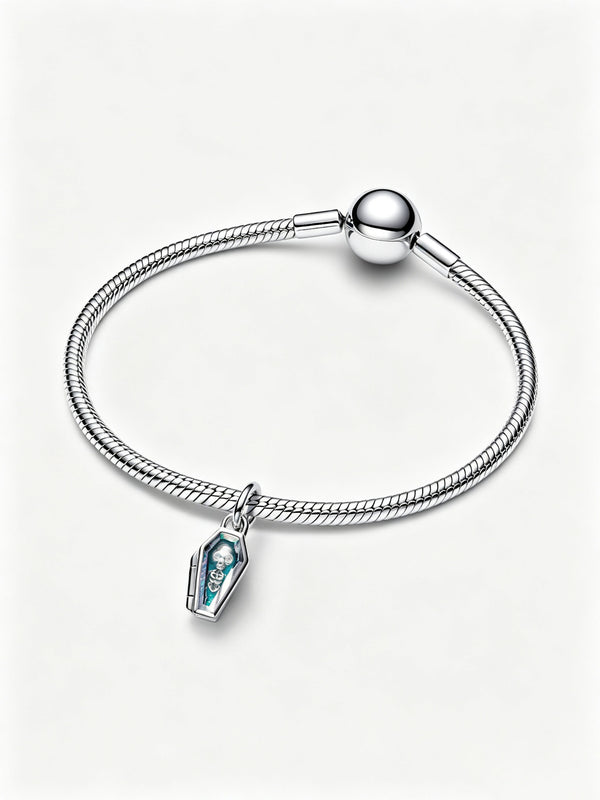 Aufklappbarer Glow-in-the-Dark Sarg Charm Sterling-Silber
