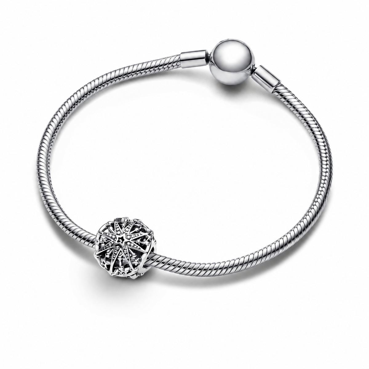 Charm Himmlische Schneeflocke Stern Sterling-Silber