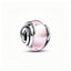 Charm Umschlungenes Rosafarbenes Murano-Glas Silber