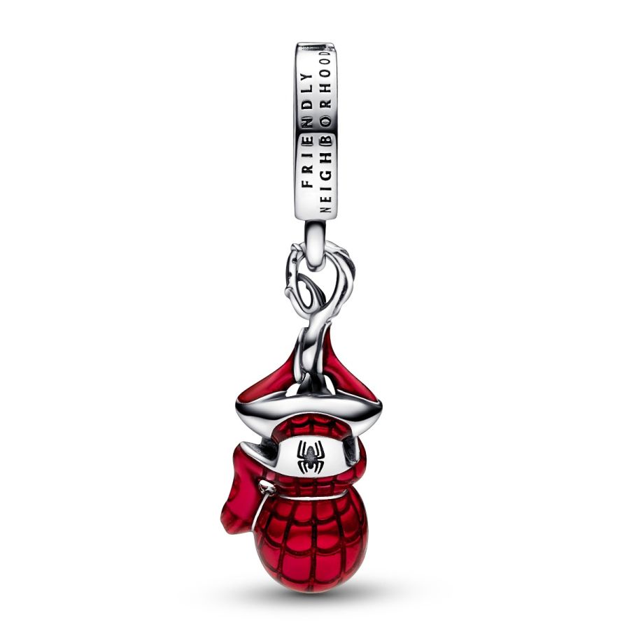 Charm-Anhänger Hängender Spider-Man Sterling-Silber