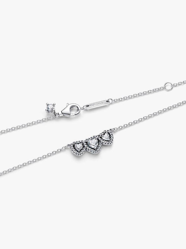 Strahlenkranz Herz Trilogie Collier-Halskette Sterling-Silber