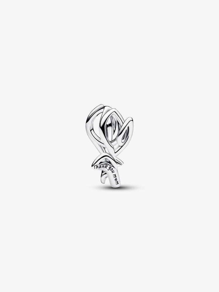 Tulpe Offen gearbeitetes Charm Sterling-Silber Hauptbild
