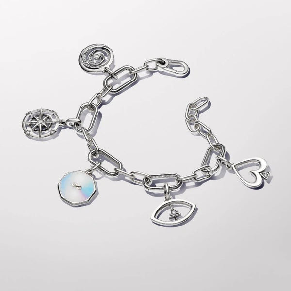 Charm-Medaillon Unendlichkeitszeichen Herz Silber