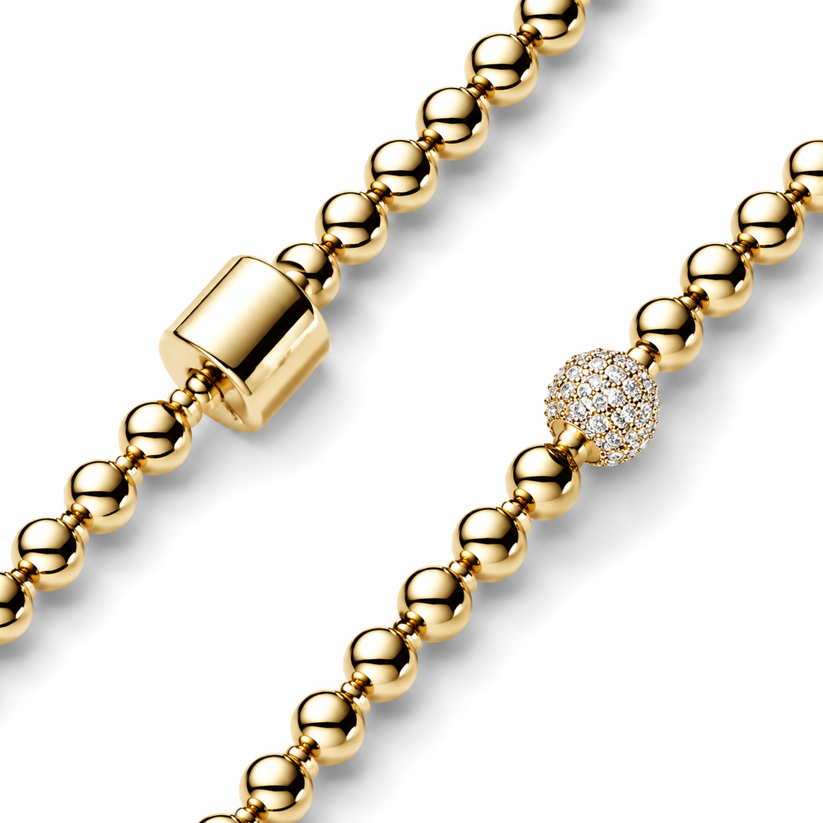 Armband Kugeln & Pavé Vergoldet