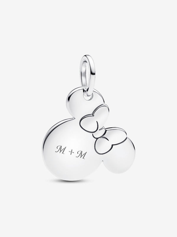 Minnie Maus Gravierbarer Charm-Anhänger Sterling-Silber