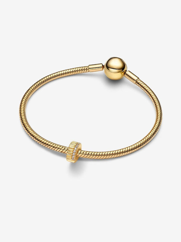 Geripptes Clip-Charm 14 Karat Vergoldung